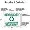Signmission Recyclable Aluminum Cans Only with Graphic, 10 in W x Rectangle, Aluminum OS-2PACK-MISC-A-710-L-19507 - alternate 4